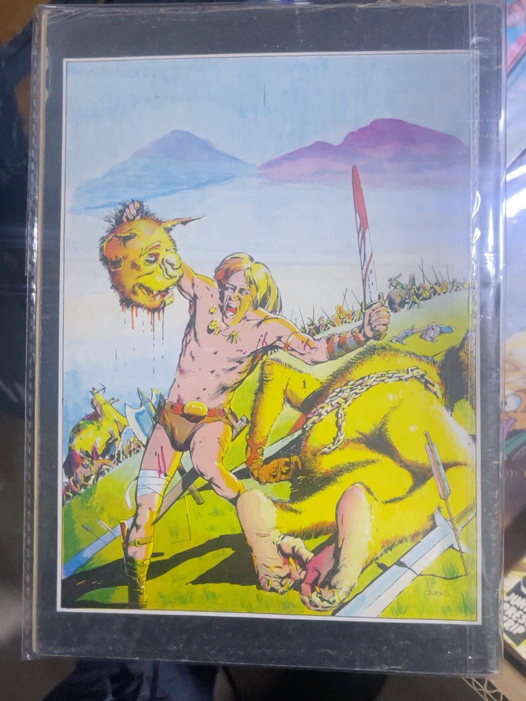 Fantasy comic - krijger met monster